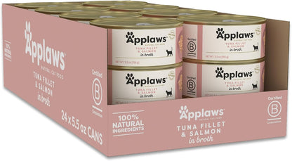 Applaws Natural Wet Cat Food in Broth, Limited Ingredient Canned Wet Cat Food, No Additives, Made