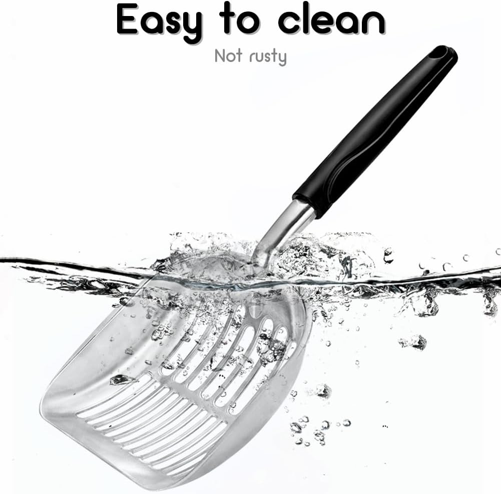 Cat Litter Scoop - Sturdy Mesh Scooper,Long Handle Cat Scooper,Aluminum Alloy Sifter Metal