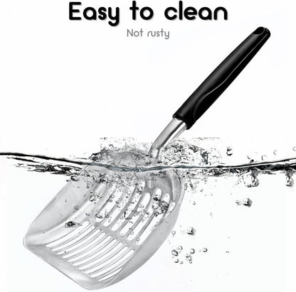 Cat Litter Scoop - Sturdy Mesh Scooper,Long Handle Cat Scooper,Aluminum Alloy Sifter Metal