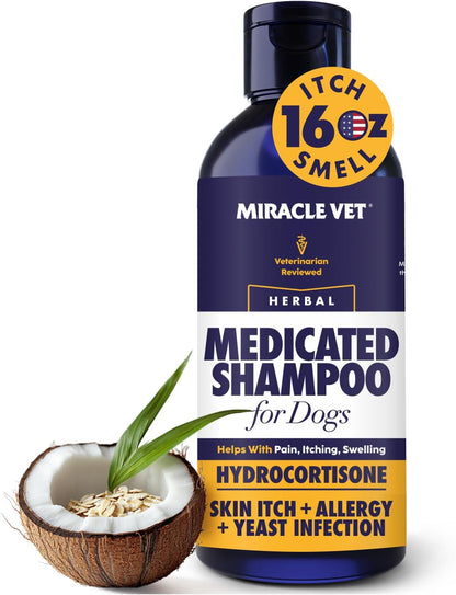 Medicated Dog Shampoo for Itchy Skin Relief - Yeast Infection Treatment for Dogs & Dog Allergy