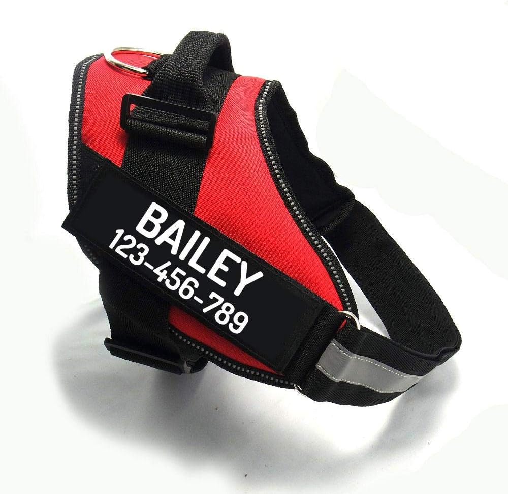 PawPawify Custom No Pull Dog Harness with Name and Phone Number, Heavy Duty Personalized Pet Vest