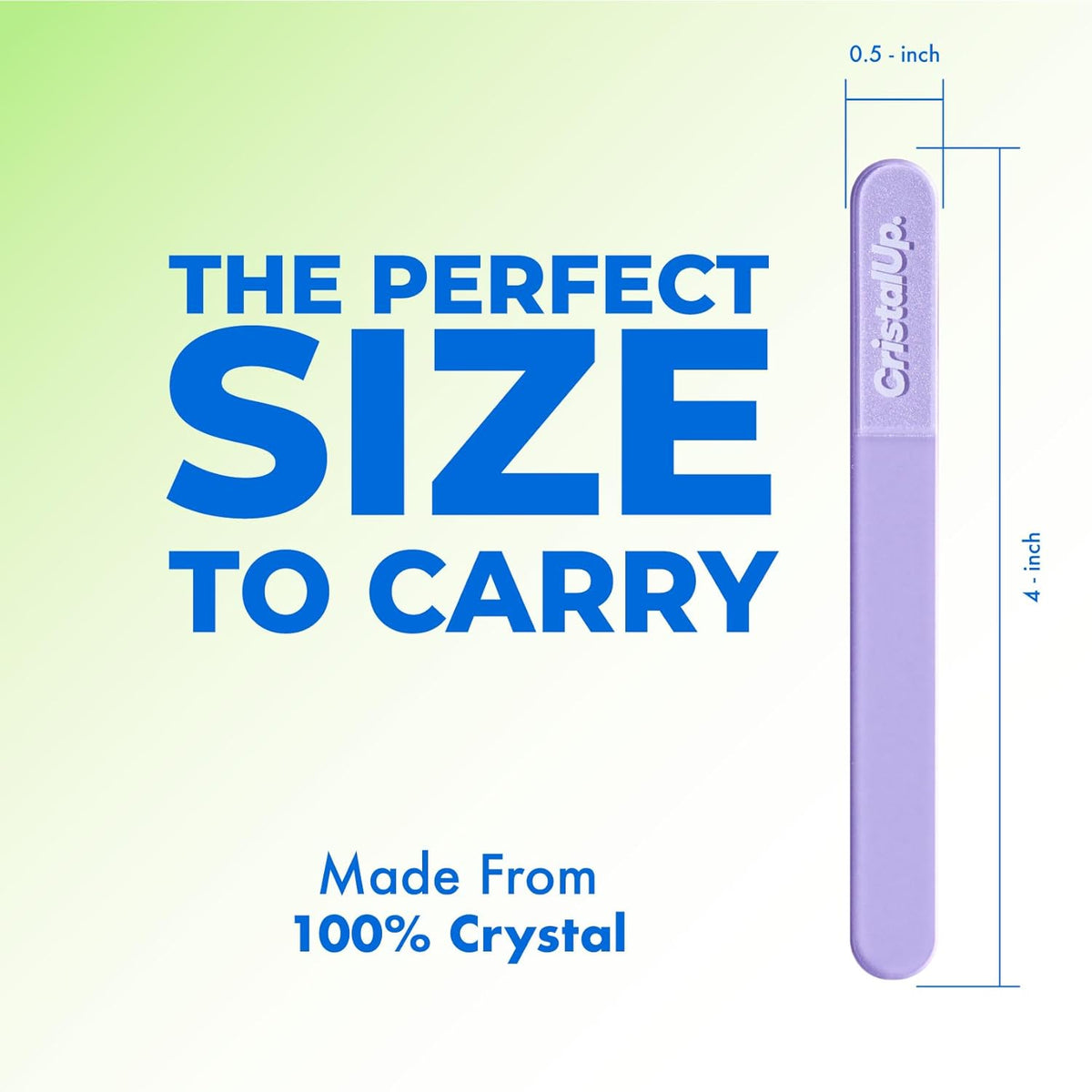 Crystal Nail File 3 in, Glass File Ideal for Purse, Durable, Safe and Gentle on Nails, Perfect for