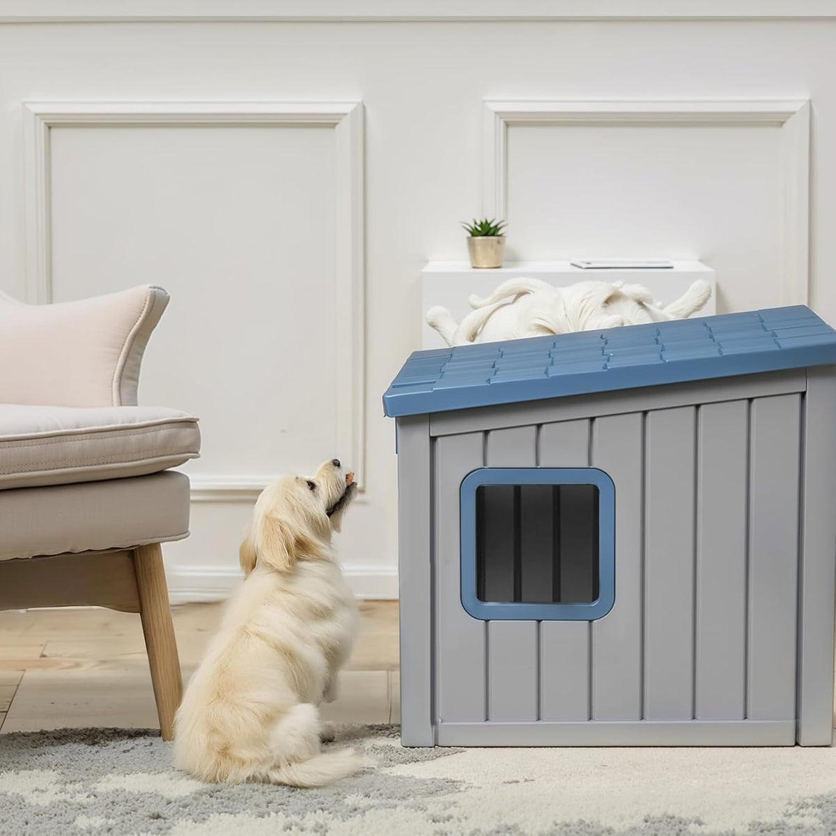 DRATO Dog House Indoor and Outdoor with Weatherproof Roof Removable Floors for Small to Middle
