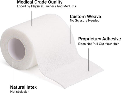 TOBWOLF 12PCS Self Adhering Bandage, 3" x5yd / 7.5cmx4.5m Cohesive Elastic Bandage Wrap Gauze Roll