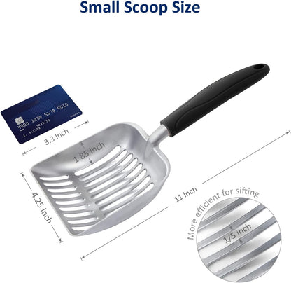 WePet Cat Litter Scoop, Aluminum Alloy Sifter, Kitty Metal Scooper, Deep Shovel, Long Handle, Poop