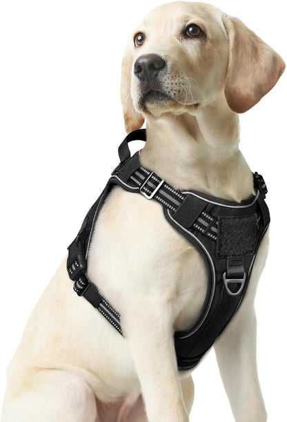 rabbitgoo Dog Harness Medium Sized No Pull, Tactical Service Pet Vest with Molle and Control