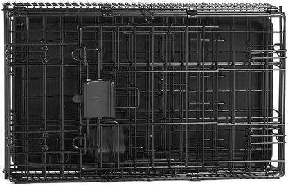 Amazon Basics Durable,Foldable Metal Wire Dog Crate with Tray, Double Door, Divider, 22 x 13 x 16