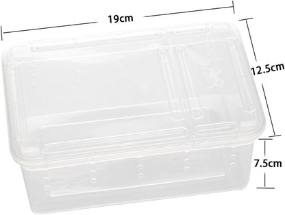 OMEM Portable Reptile Terrarium Habitat for Mini Pet Houses Breathable Holes Stackable Container