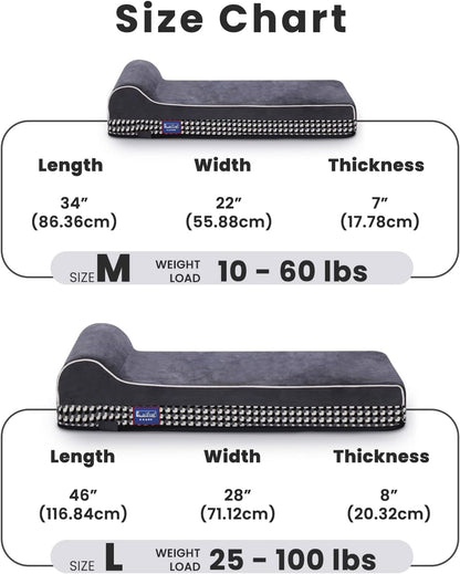 Laifug Orthopedic Memory Foam Extra Large Dog Bed with Pillow and Durable Water Proof Liner &