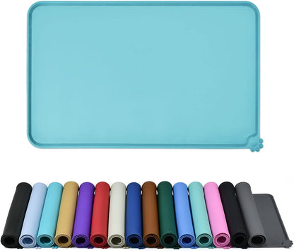 Waterproof Pet Feeding Mat with High Raised Edges, Heavier and Thicker Placemats for Cat Dog Water