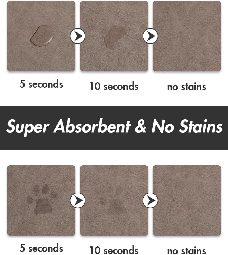 Absorbent Dog Water Mat for Food and Bowl - Quick Dry Pet Feeding Mat, No Stains, Accessories for
