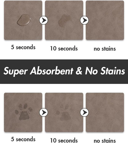 Absorbent Dog Water Mat for Food and Bowl - Quick Dry Pet Feeding Mat, No Stains, Accessories for