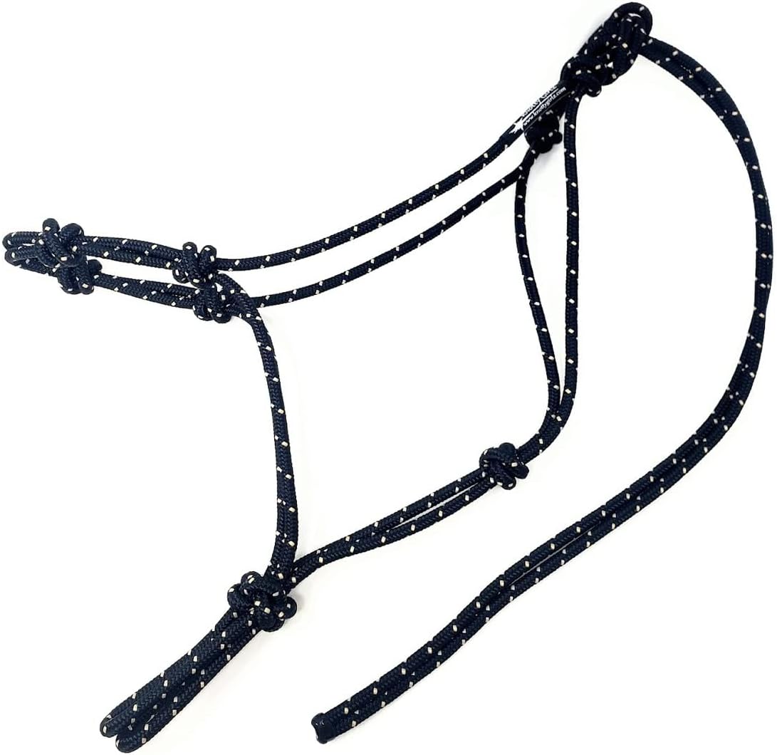 Horse Rope Training Halter - 4 Knot 1/4" Stiff Halter Cord - Used by Famous Trainers Multiple Sizes