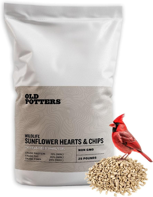 Wildlife Sunflower Hearts & Chips for Bird Feeding and Wildlife Bird attracting, Non-GMO and USA