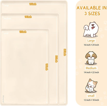 MateeyLife Silicone Cat & Dog Food Mat for Floors Waterproof, Anti-Slip Dog Bowl Mats for Food and