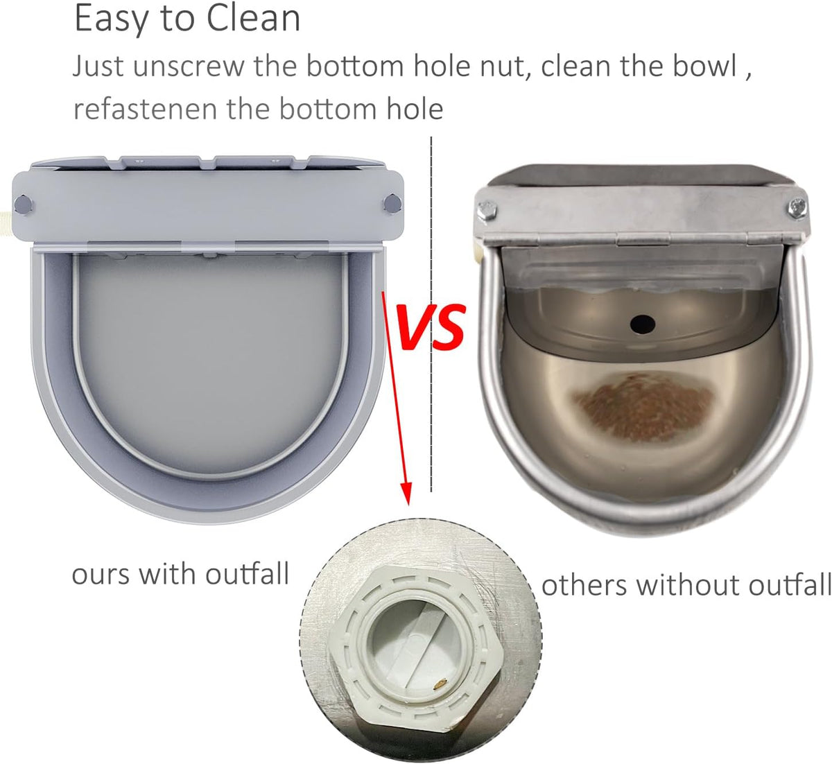 Automatic Water Dispenser for Dog Water Bowl Dispenser Large Size Stainless-Steel Waterer Feeder