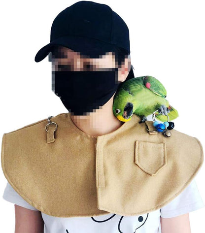 QBLEEV Parrot Anti-Scratch Shoulder Protector Hang Bird Anklet&Toys, Stand Shoulder Cape