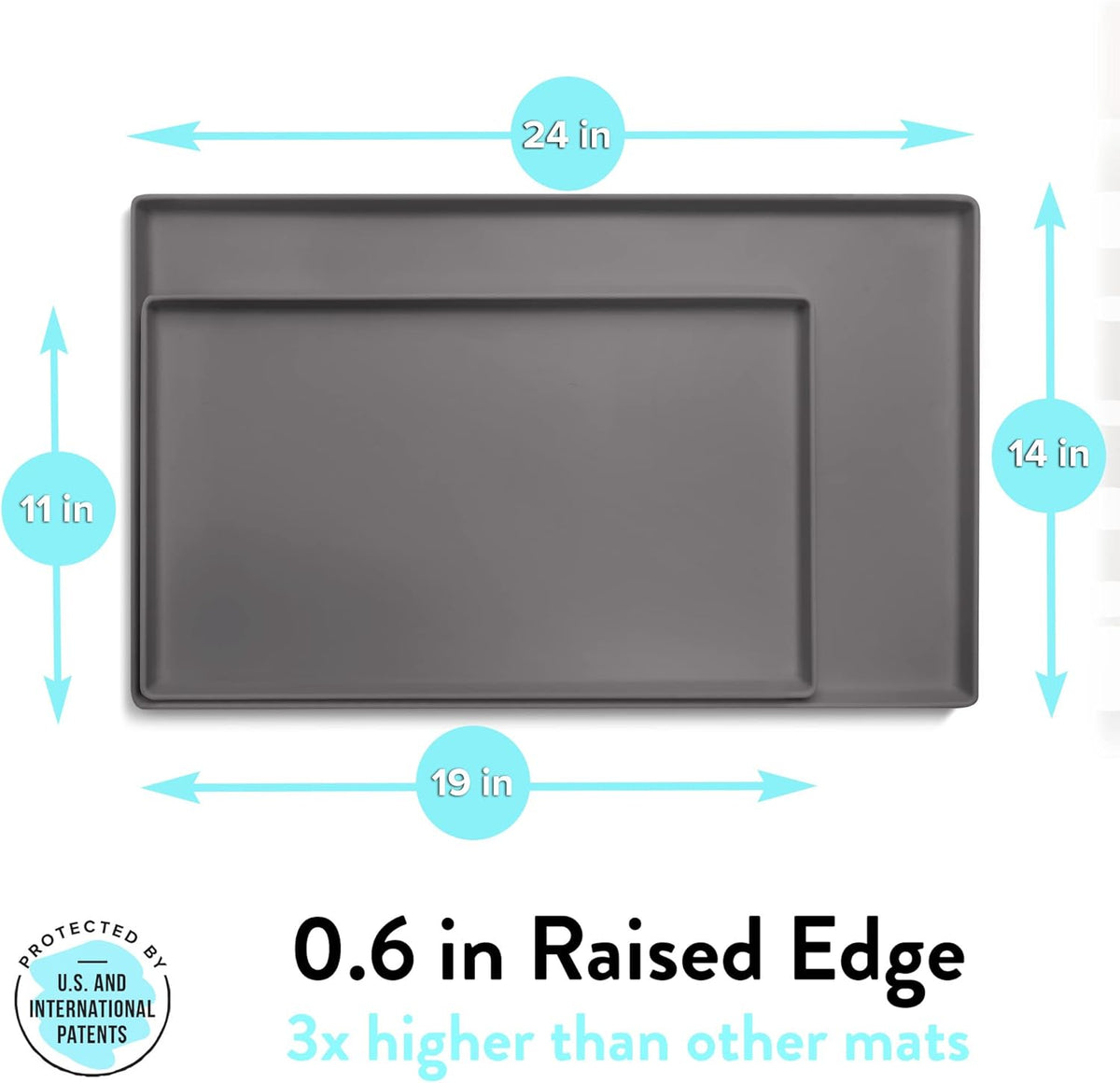 CatGuru Cat Food Mat, Small & Large Feeding Mats, 100% Waterproof Silicone Pet Placemat, Non-Slip