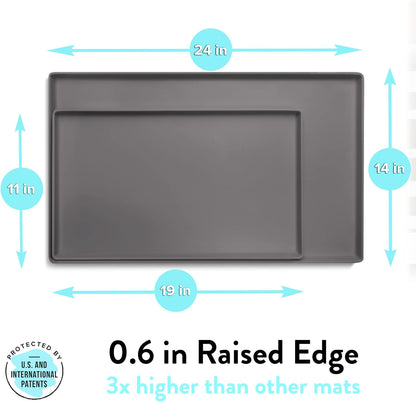 CatGuru Cat Food Mat, Small & Large Feeding Mats, 100% Waterproof Silicone Pet Placemat, Non-Slip