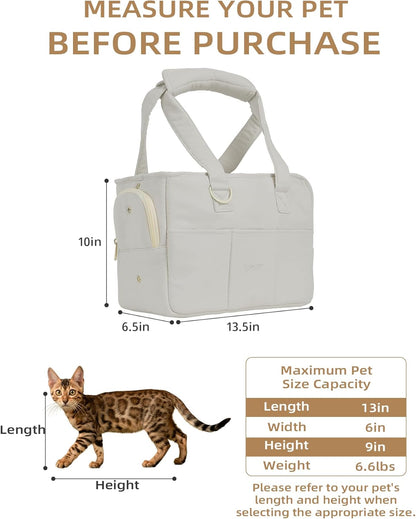Dog Purse Carrier for Small Dogs Rabbit cat with Large Pockets, Cotton Bag, Dog Carrier Soft Sided