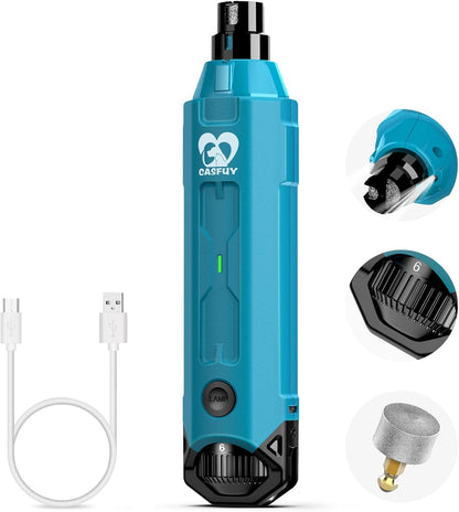 Casfuy 6-Speed Dog Nail Grinder - Newest Enhanced Pet Nail Grinder Super Quiet Rechargeable