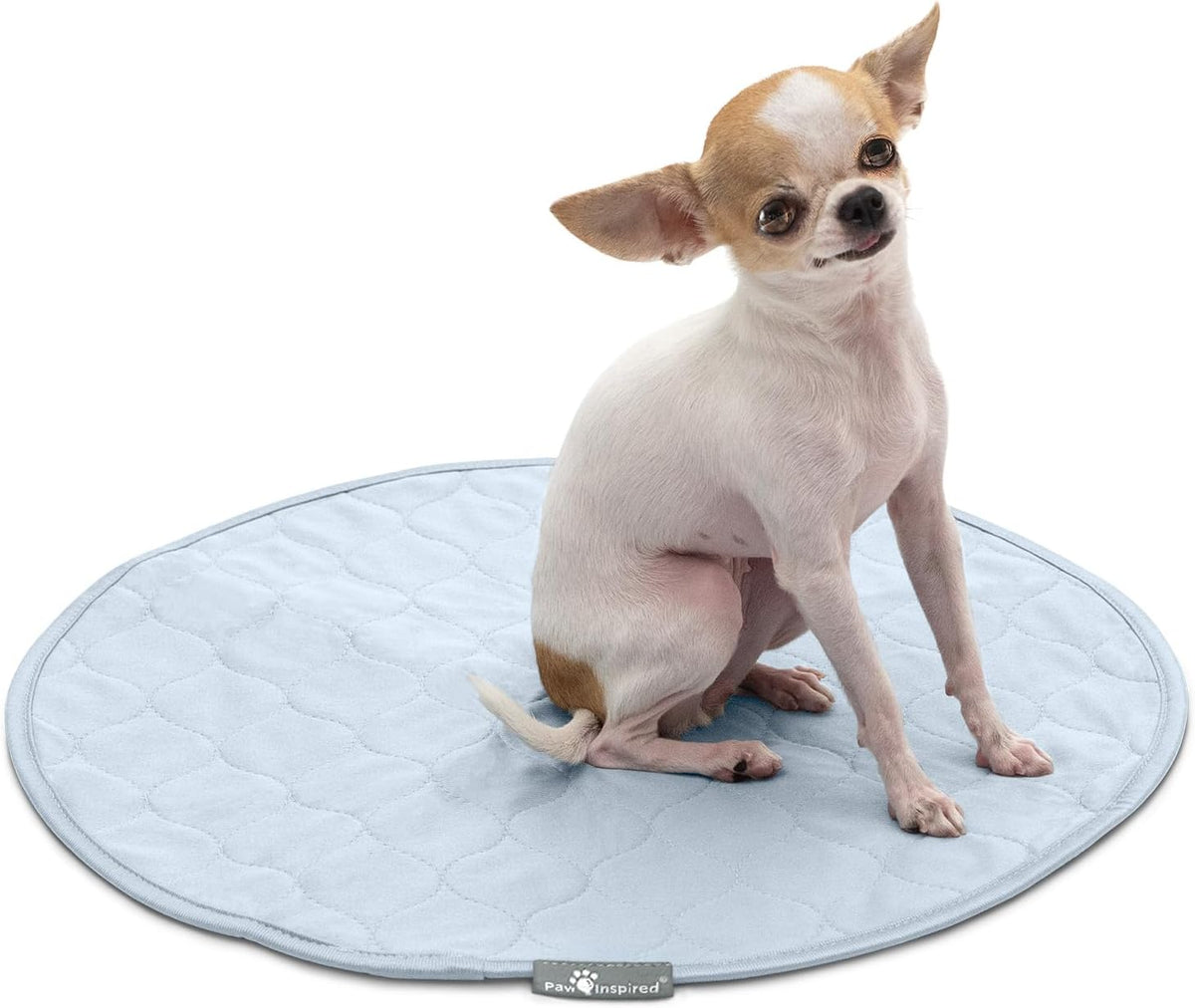 Paw Inspired Round Washable Pee Pads for Dogs (2 Pack), Reusable Puppy Pads, Waterproof Whelping