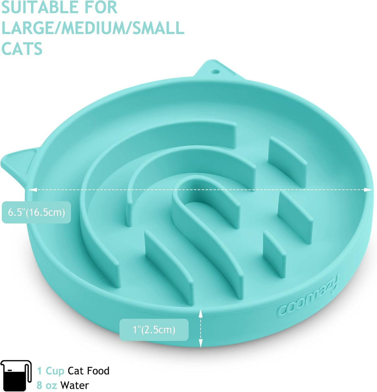 Coomazy Silicone Slow Feeder Dog Cat Bowls, Interactive Puzzle Toy for Pets Dry/Wet Food Training