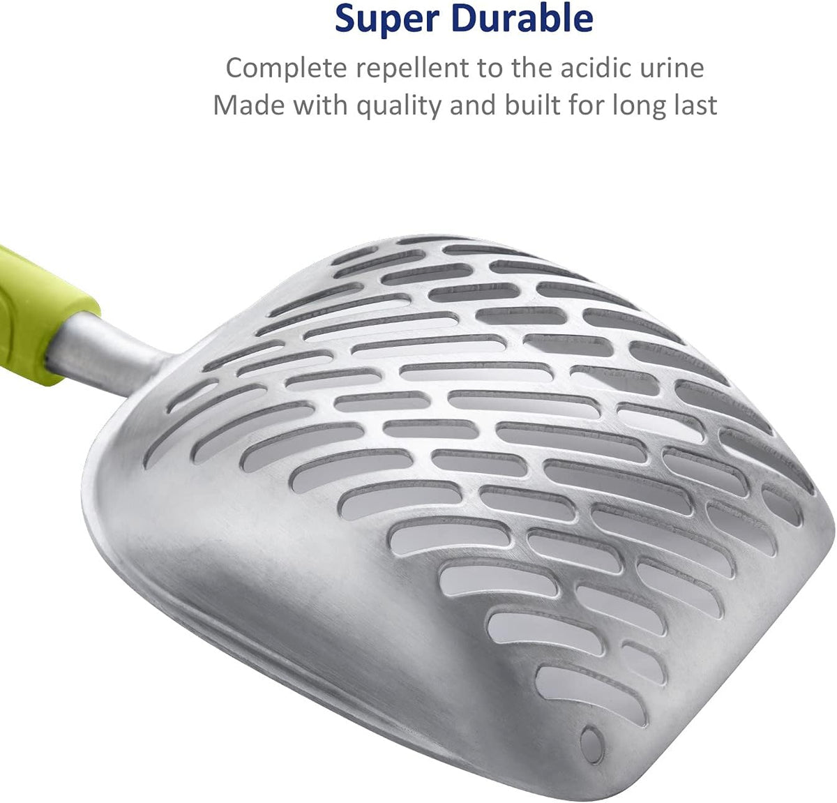 WePet Cat Litter Scoop, Aluminum Alloy Sifter, Kitty Metal Scooper, Deep Shovel with Diagonal