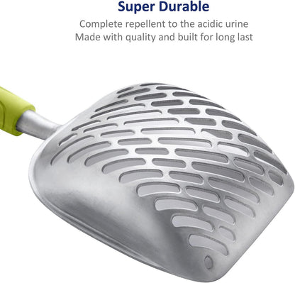 WePet Cat Litter Scoop, Aluminum Alloy Sifter, Kitty Metal Scooper, Deep Shovel with Diagonal