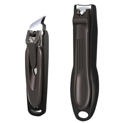 GLAMFIELDS Nail Clipper with Catcher, Large Fingernail Toenail Clipper,Slanted Edge Nail Clippers