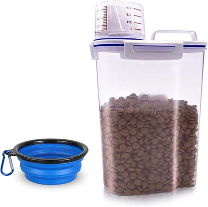 Dog Food Storage Container Small, Cat Food Storage Container Airtight Plastic Dispenser with