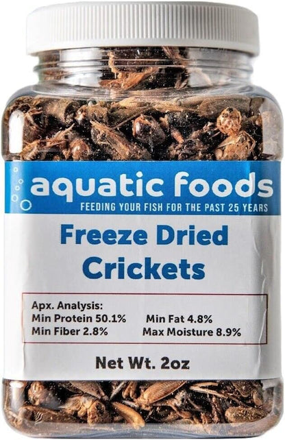 Aquatic Foods Inc. Crickets - Freeze Dried Crickets for Tropical Fish, Reptiles, Turtles, Tortoises