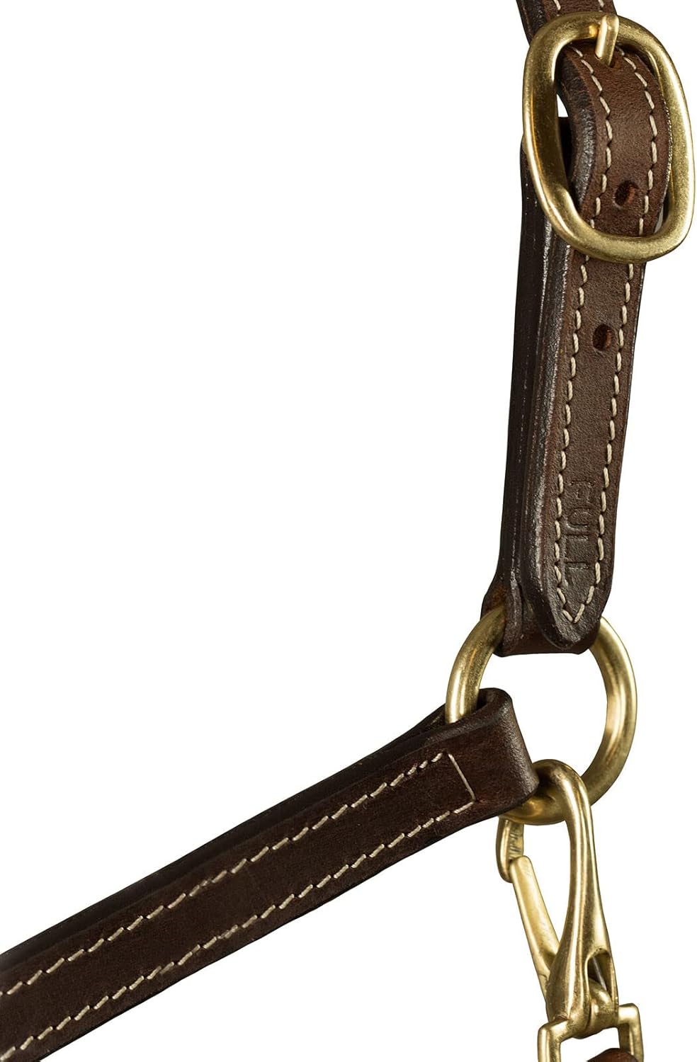 HORZE Fremont Soft Synthetic Leather Horse Halter | Fully Adjustable with Brass Hardware & Contrast