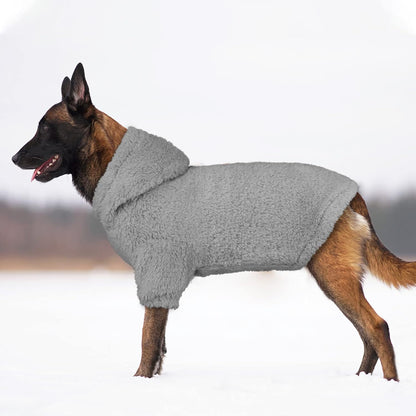 Fuzzy Dog Sweaters for Large Dogs Pet Hoodie Clothes Warm Soft Pet Coats Hooded Sweatshirt Dog