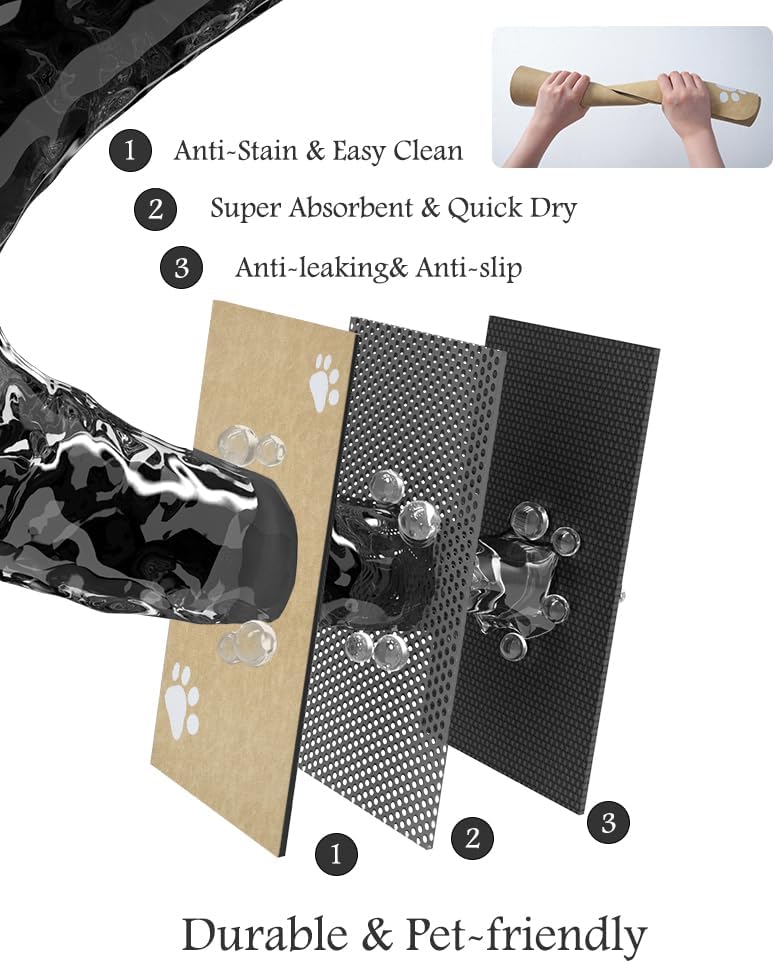 Pet Feeding Mat-Absorbent Dog Mat for Food and Water Bowl-No Stains Quick Dry Water Dispenser