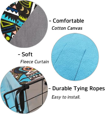 RIOUSSI Guinea Pig Hideout Hideaway Corner Fleece Toys Cage Accessories with Reversible Sides