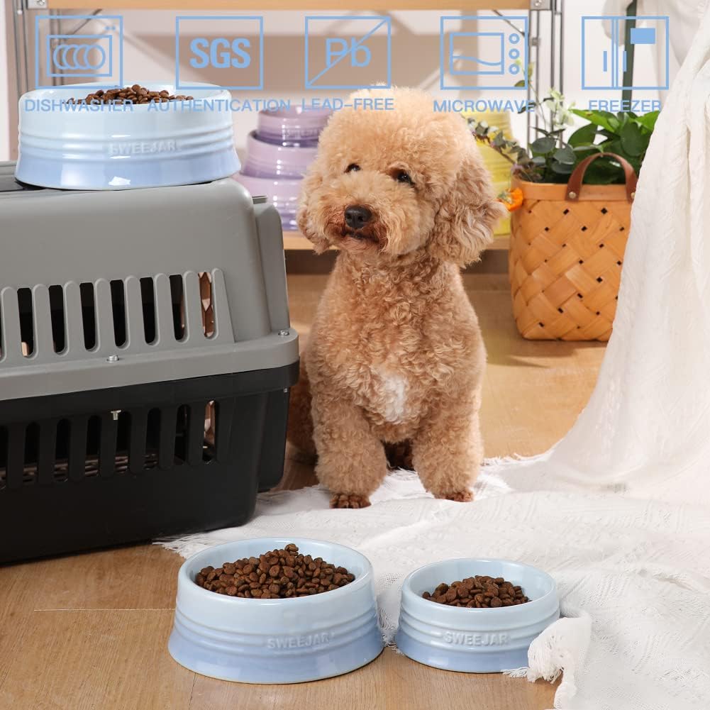 Sweejar Gradient Dog Bowl, Ceramic Dog Food Dish for Medium Dogs and Cat, Porcelain Pet Bowl for
