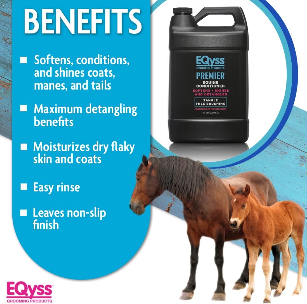 EQyss Premier Equine Conditioner - Moisturize Skin, Detangle Horse's Mane, Tail, & Coat, Add Shine