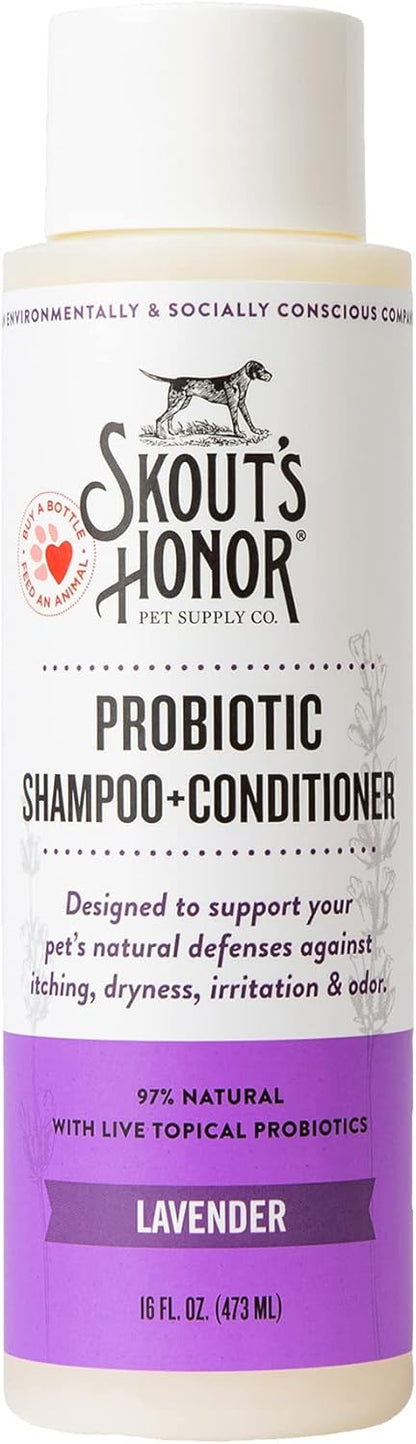 Skout's Honor Probiotic Dog Shampoo & Conditioner with Avocado Oil & Omega-3s, 97% Natural, Paraben