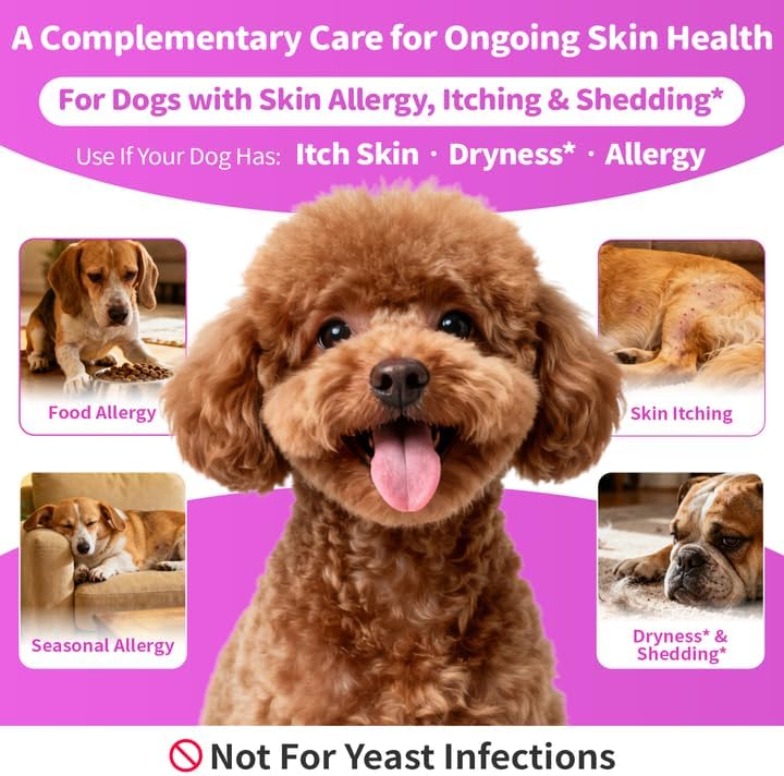 Liquid Collagen for Dogs Skin Comfort & Calming, Dog Itch Relief & Anti-Scratching & Coat