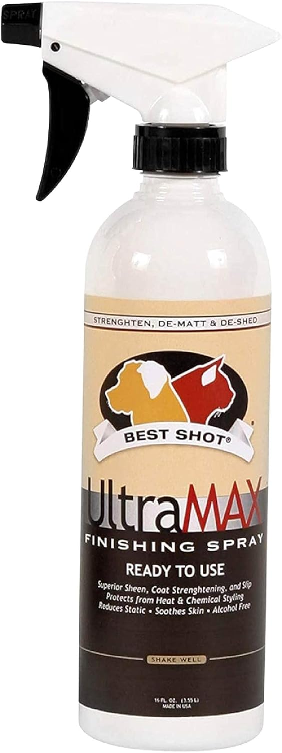 Best Shot UltraMAX Pro Finishing Spray, Ideal Detangler Spray for Pets, Hydrating and Soothing Pet