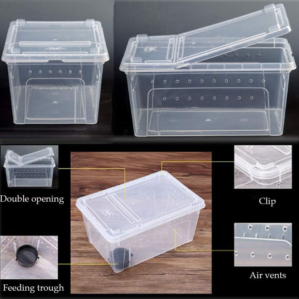 Hamiledyi Reptile Feeding Box Lizard Tarantula Habitat Cage Hatching Container Snake Breeding Box