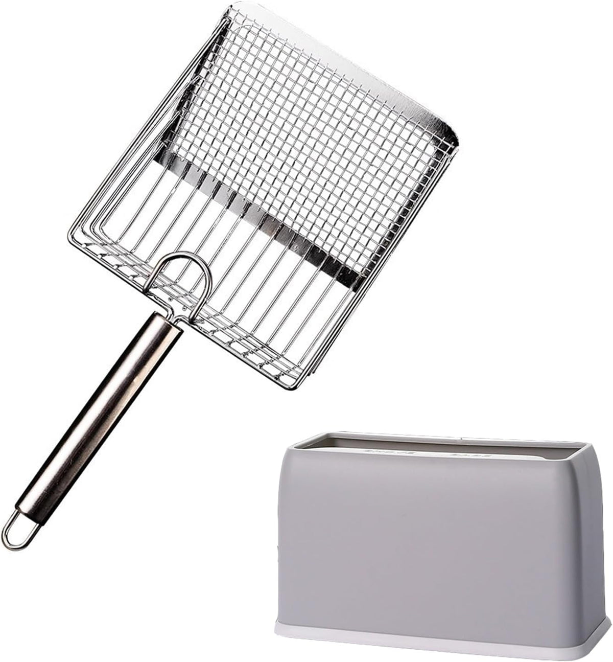 Cat Litter Scoop, Metal Scooper, Deep Shovel, Ergonomic Handle, Kitten Poop Sifting, Durable, Heavy