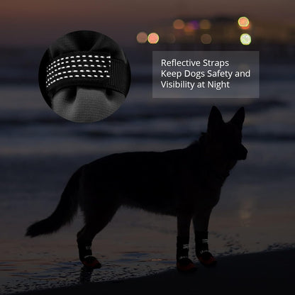 Dog Shoes for Hot Pavement Anti-Slip Dog Boots & Paw Protectors for Summer Rainy Day Dog Snow Boots