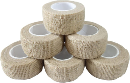 6 Pack 1" x 5 Yards Self Adhesive Bandage Wrap Breathable Cohesive Vet Wrap for Pets, Elastic