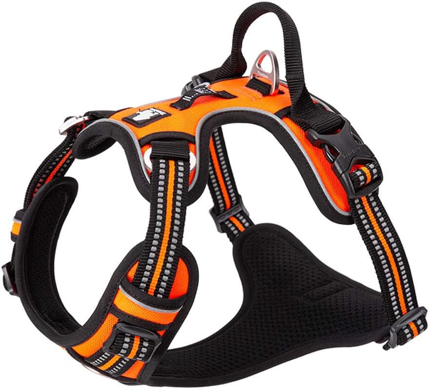 TRUE LOVE Dog Harness No Pull Nylon Reflective Pet Harness Adjustable Comfortable Control Step-in