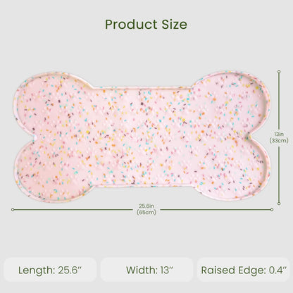 Dog Food Mat Anti-Slip Silicone Dog Bowl Mat Thicker Pet Placemat Waterproof Cat Feeder Pad with