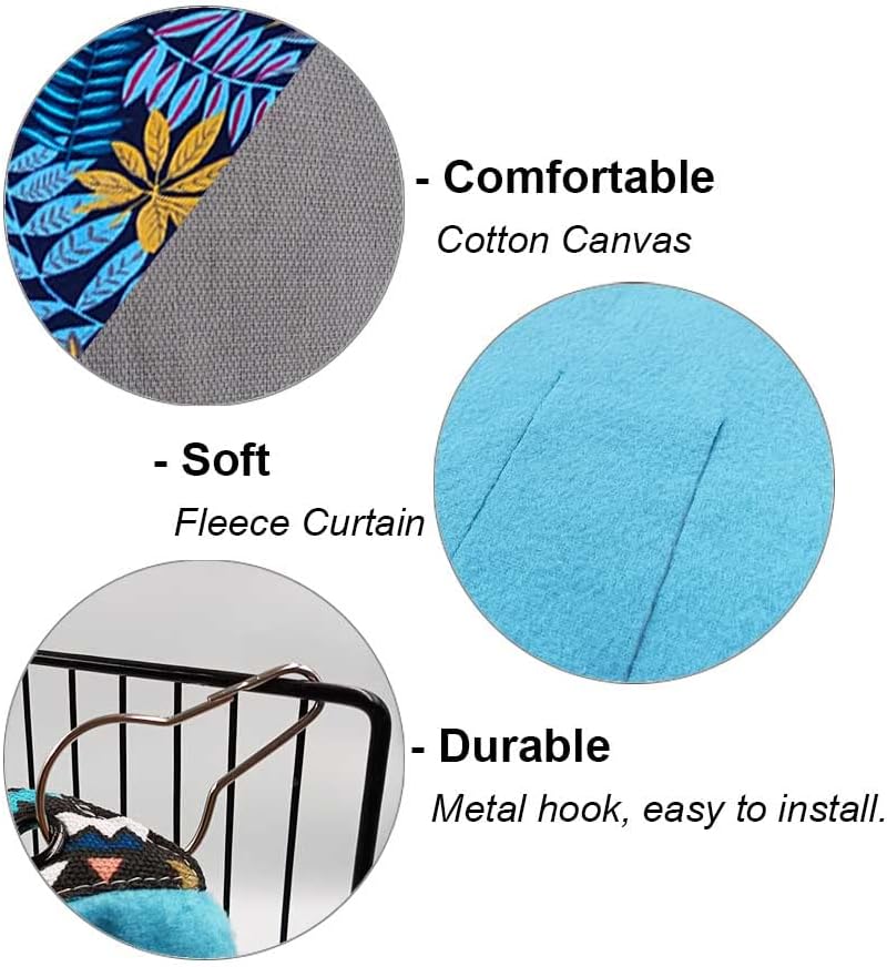 RIOUSSI Guinea Pig Hideout Hideaway Corner Fleece Toys Cage Accessories with Reversible Sides, Blue