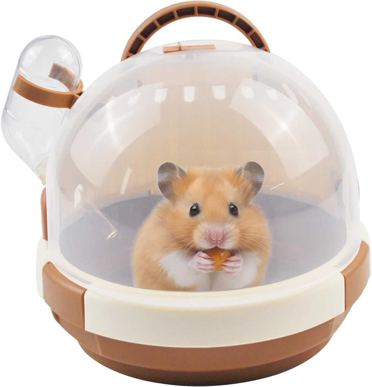 Hamster Carrier Cage Portable Cages Small Animals Carry Travel Case with Water Bottle Plastic