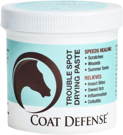 COAT DEFENSE Trouble Spot Drying Paste for Horses - Natural Equine Wound Care That Provides Safe &